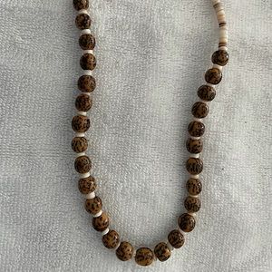 Wood bead necklace